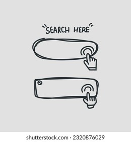 handgezeichnete Doodle Searching Browsing Internet Data Illustration