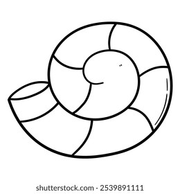 Hand drawn doodle seashel isolated on white background. Vector illustration.