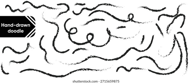 Dibujado a mano doodle Set Black Paint Vector e ilustrador