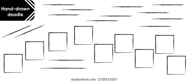 Handgezeichnetes Doodle Set Schwarze Farbe Stock Vektorgrafik und Illustration