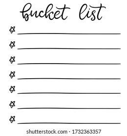 Hand drawn doodle set for Bullet journal vector illustration. Elements for notebook, diary, planner. Check boxes with stars and lines.