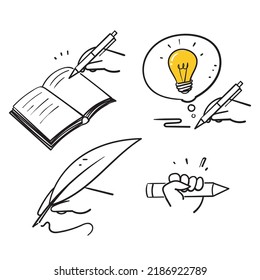 hand drawn doodle Set of Copywriting Related illustration vector