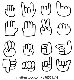Hand drawn doodle set of Hands