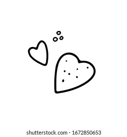 Conjunto de símbolos de corazones dibujados a mano aislados en fondo blanco. Diseño vectorial de línea.Plantilla para adhesivos, saludos, scrapbooking, felicitaciones, invitaciones, planificadores, bodas, tatuajes