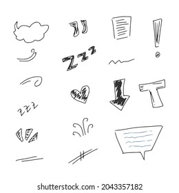 Hand drawn doodle set vector clipart.
