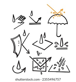 doodle dibujado a mano Set de ilustraciones relacionadas impermeables