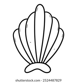 Hand drawn doodle shell isolated on a white background. Vector illustration.