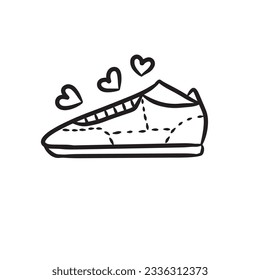 Hand drawn doodle shoe isolated on white background,vector illustration eps10