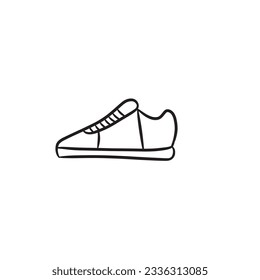 Zapato de doodle dibujado a mano aislado en fondo blanco,ilustración vectorial eps10