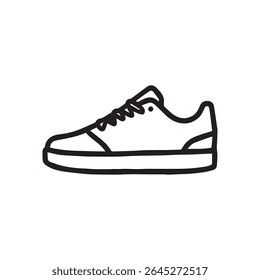 hand drawn doodle shoes illustration with cartoon style vector isolated