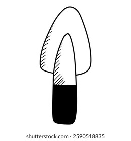 Hand drawn doodle shovel isolated on a white background. Vector illustration.