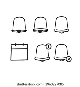 hand drawn doodle Simple Set of Notification Related Vector Line Icons. isolated