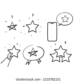 hand drawn doodle Simple Set of Star Related icon illustration