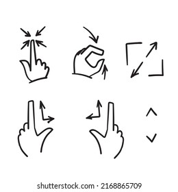 hand drawn doodle Simple Set of Scaling screen Related illustration vector