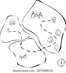 Dibujo manual de un mapa