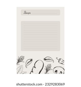 Hand drawn doodle sketch menu card template. Vector illustration.