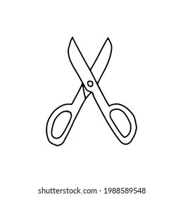 Hand drawn doodle sketch style vector illustration of scissors. Black, isolated on white background
