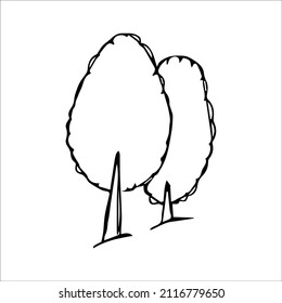 hand drawn doodle sketch tree