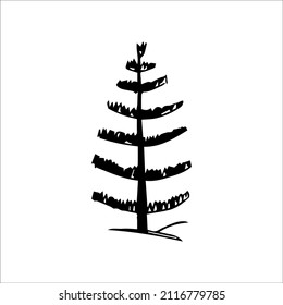 árbol de boceto dibujado a mano