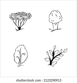 hand drawn doodle sketch trees
