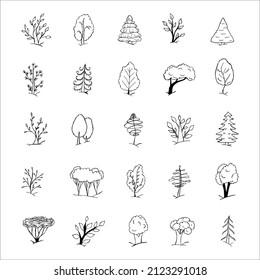árboles de dibujo a mano