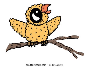 Hand Drawn Doodle Sketch Vector of a Bird Chick