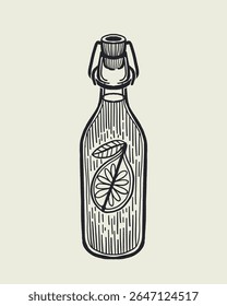 Vetor desenhado à mão doodle esboço conjunto com limões, coquetéis cítricos e garrafa de limoncello em estilo mediterrâneo vintage. Ilustração de comida e bebida de verão italiana, coleção dolce vita.