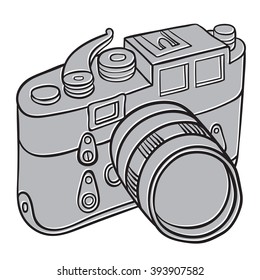 Hand drawn doodle sketched digital photo camera