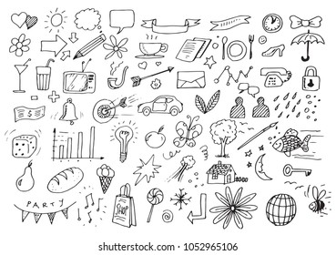 Hand Drawn Doodle Sketches Stock Vector (Royalty Free) 1052965106 ...