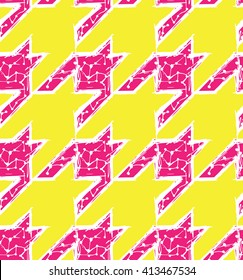 Hand drawn doodle sketchy houndstooth seamless pattern design, repeating vector background for all web and print purposes