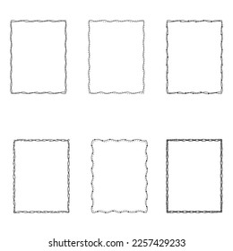 Borde delgado de garrapata dibujado a mano,ilustración vectorial