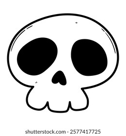 Hand drawn doodle skull isolated on white background. Vector illustration.