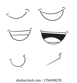 hand drawn doodle smile illustration cartoon art style vector