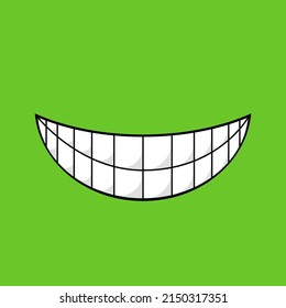 hand drawn doodle smile or laughing by showing teeth for discovering a plan illustration with cartoon style