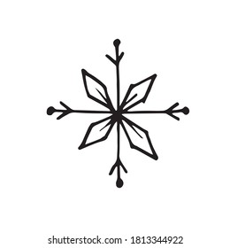 Tiemblos de nieve con doodle dibujados a mano. Ilustración del vector