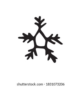 Tiemblos de nieve con doodle dibujados a mano. Ilustración del vector