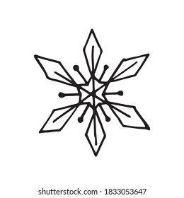 Hand drawn doodle snow flakes. Vector illustration