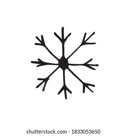 Hand drawn doodle snow flakes. Vector illustration