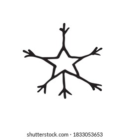 Hand drawn doodle snow flakes. Vector illustration