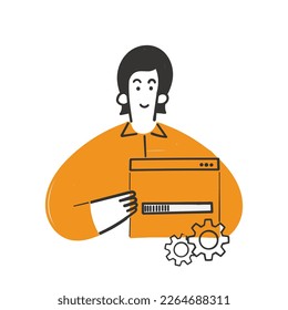 hand drawn doodle software configure system icon illustration vector