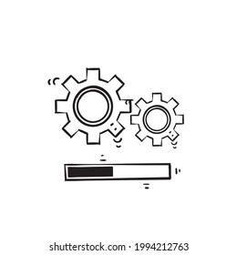 hand drawn doodle software update illustration vector isolated