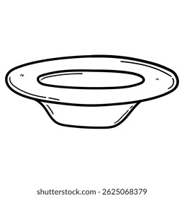Hand drawn doodle soup plate isolated on white background. Vector illustration.