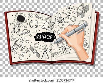 Hand drawn doodle of space icon illustration
