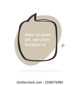 Handgezeichnete doodle Sprachblasen mit Akzentuierung, gefüllt mit Farbschlägen und abstrakter trendiger Form.