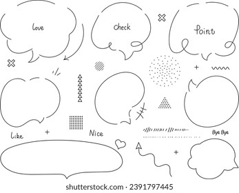 Hand drawn doodle speech bubbles set. Vector illustration for your design