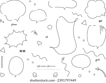 Hand drawn doodle speech bubbles set. Vector illustration for your design