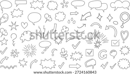 Hand Drawn Doodle Speech Bubbles and Graphic Elements Set