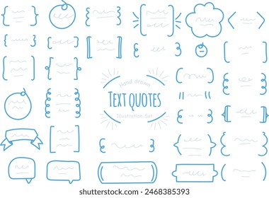 Hand drawn doodle speech quotes for banner design. Poster banner design template. Graphic memo template set.