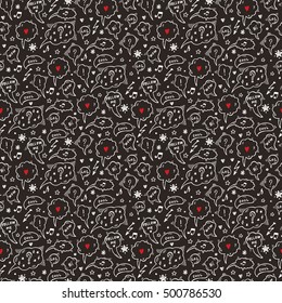 Hand Drawn doodle Speech and thought Bubbles Vector Seamless pattern