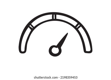 hand drawn doodle Speedometer, tachometer icon. Speed indicator sign. . Vector illustration